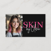 Foto QR Code Skin Care Specialist Hot Pink Visitekaartje (Voorkant)