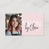Foto QR Code Skin Care Specialist Roze Visitekaartje (Voorkant)