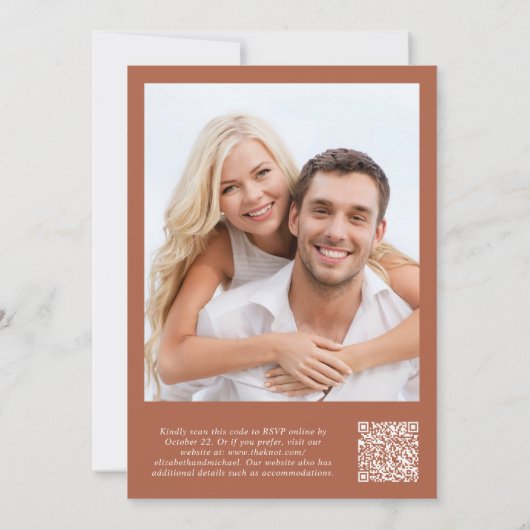 Foto QR Code Terracotta Achtergrond Vellum Overlay Kaart (Achterkant)