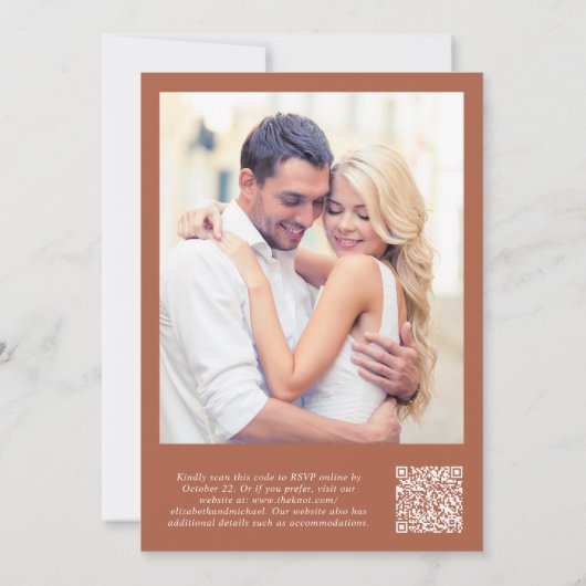 Foto QR Code Terracotta Achtergrond Vellum Overlay Kaart (Achterkant)