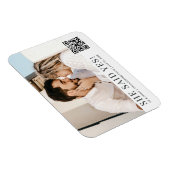 Foto QR Code Trendy Uitnodiging voor Verlovingsfee Magneet (Rechterzijde)