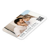 Foto QR Code Trendy Uitnodiging voor Verlovingsfee Magneet (Linkerzijde)