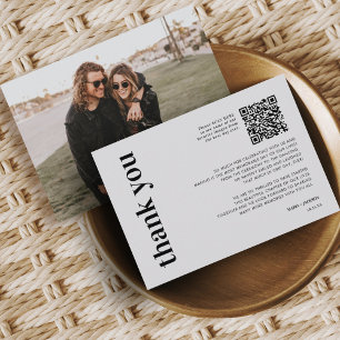 Foto QR-code Trouwkaart Dankjewelkaart Vet  Bedankkaart
