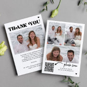 Foto QR code typografie bruiloft bedankkaart Kaart
