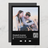 Foto QR Code Unieke bruiloft uitnodiging (Voorkant / Achterkant)