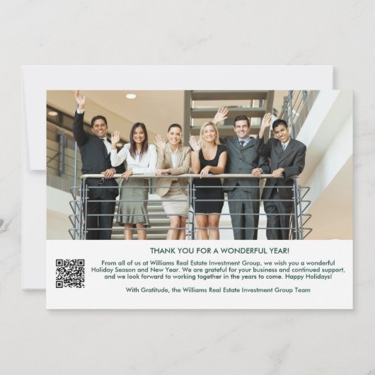 Foto QR-code Vastgoedbelegging Feestdagenkaart (Achterkant)