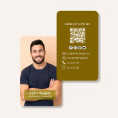 Foto QR-code Verbind met Mij Mosterd Modern Visitekaartje