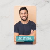 Foto QR-code Verbind met mij Teal Modern Visitekaartje (Voorkant)