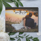 Foto QR Code Verloving Weddenschap Save the Date Briefkaart
