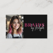 Foto QR Code Vlechten Haarstylist Typografie Visitekaartje (Voorkant)