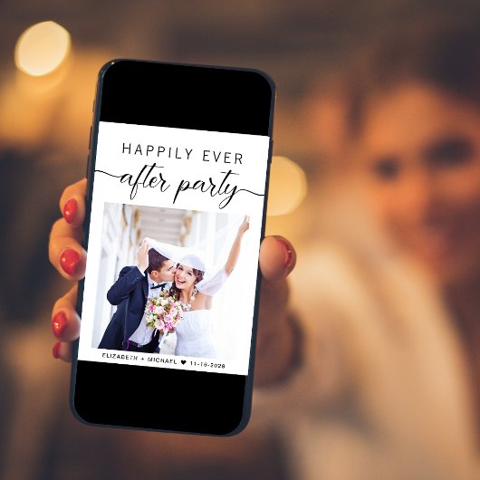 Foto QR-code voor bruiloftsfeest Happily Ever Afte Aankondiging