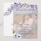 Foto QR Code Waterverf Wisteria Wedding Kaart (Voorkant / Achterkant)