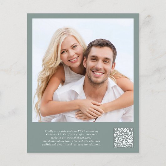 Foto QR Code Weddenschappen Reception Invitation (Achterkant)