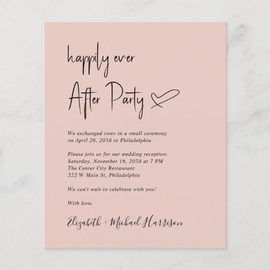 Foto QR Code Weddenschappen Reception Invitation (Voorkant)