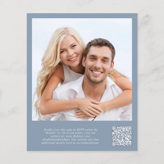 Foto QR Code Weddenschappen Reception Invitation (Achterkant)