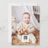 Foto QR-code Wilde Eén Giraffe 1e Verjaardag Kaart (Achterkant)
