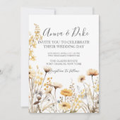 Foto QR Code Wildflower Wedding Kaart (Voorkant)