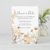 Foto QR Code Wildflower Wedding Kaart (Staand voorkant)