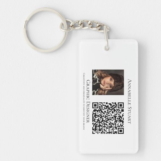 Foto QR-code Zakelijk Bedrijf Groot Sleutelhanger (Voorkant)