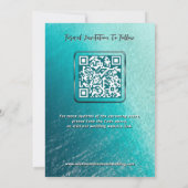 Foto | QR Code Zomer Oceaan Strand Bruiloft Modern Save The Date (Achterkant)