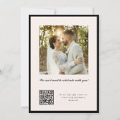 Foto QR-code Zwart en Ivoor Oude Geld Huwelijk Save The Date (Achterkant)