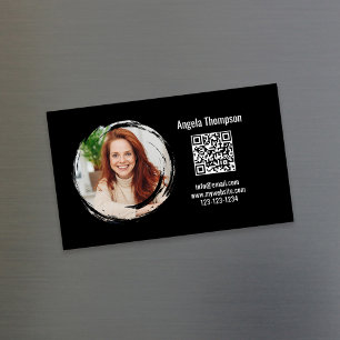 Foto QR-code Zwarte Magnetische  Magnetisch Visitekaartje
