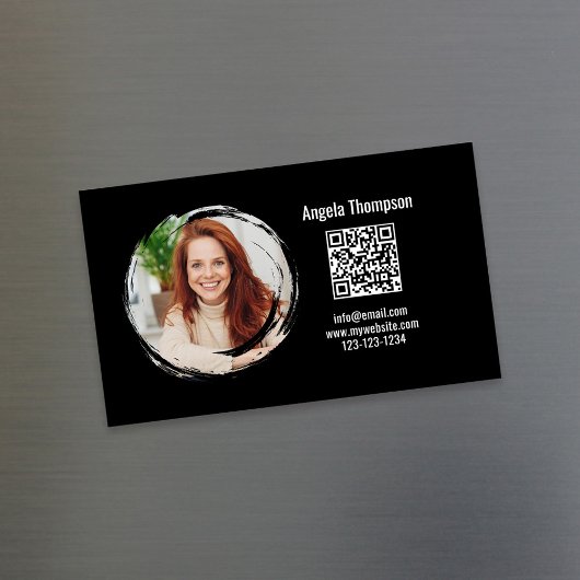 Foto QR-code Zwarte Magnetische  Magnetisch Visitekaartje