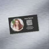 Foto QR-code Zwarte Magnetische  Magnetisch Visitekaartje (Voorbeeld)