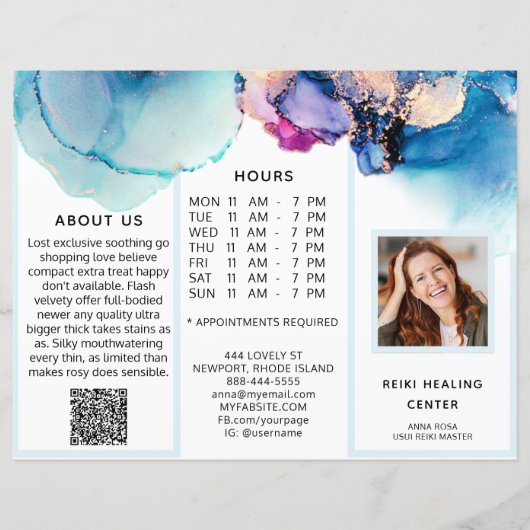 *~* Foto QR drivoudig Brochure Abstracte menuprijs (Voorkant)