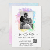 *~* Foto QR - Pastel bewaart de DATE Website AR6 i Kaart (Voorkant / Achterkant)