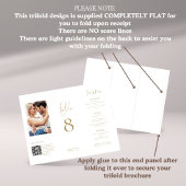 Foto QR Trifold Gold Wedding Menu Tafelnummer