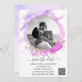 *~* Foto QR WEDDING SAVE DATE Website AR6 Kaart (Voorkant / Achterkant)