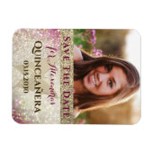 Foto Quinceanera Birthday Save the Date Magneet (Horizontaal)