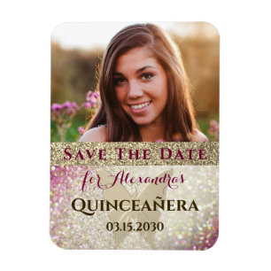 Foto Quinceanera Birthday Save the Date Magneet