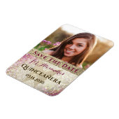 Foto Quinceanera Birthday Save the Date Magneet (Linkerzijde)