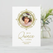 Foto Quinceañera Español Efecto Encaje Clásico Kaart (Staand voorkant)