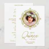 Foto Quinceañera Español Efecto Encaje Clásico Kaart (Voorkant / Achterkant)