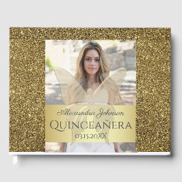 Foto Quinceanera Gold Glitter Gastenboek