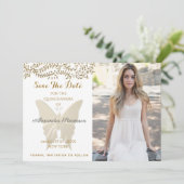 Foto Quinceanera Gold Save The Date (Staand voorkant)