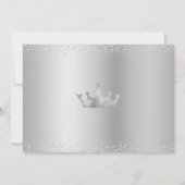 Foto Quinceañera Marine Zilver Glitter Script Kroo Kaart (Achterkant)