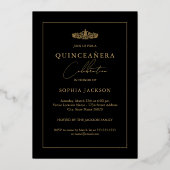 Foto: Quinceanera Red Rose Gold Lace Birthday Folie Uitnodiging (Achterkant)