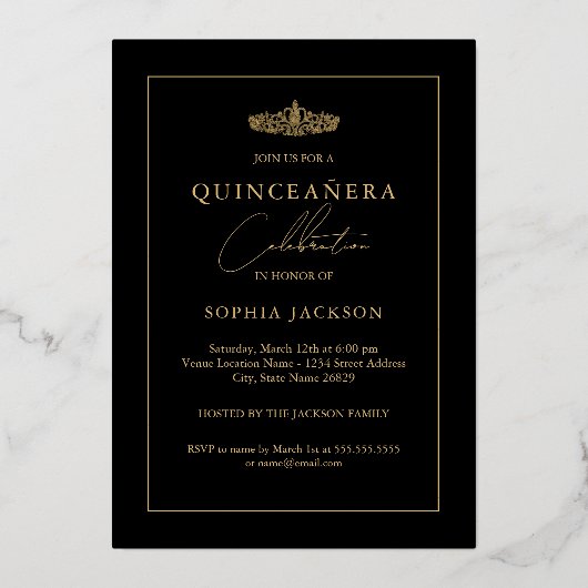 Foto: Quinceanera Red Rose Gold Lace Birthday Folie Uitnodiging (Achterkant)