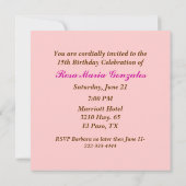 Foto Quinceañera Uitnodiging (Achterkant)