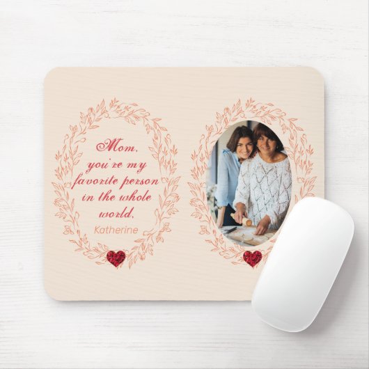 Foto & Quote Keepsake Uniek Modern Moederdag Muismat (Met muis)