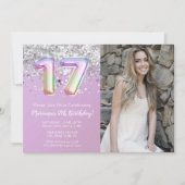 Foto Rainbow Sparkle 17e verjaardag Kaart (Voorkant)