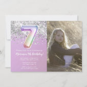 Foto Rainbow Sparkle 7th Verjaardag Kaart (Voorkant)