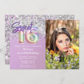 Foto Rainbow Sparkle Sweet 16e verjaardag Kaart (Voorkant / Achterkant)