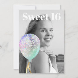 * FOTO Rainbow Sweet 16 Balloon AP29 Verjaardag Kaart