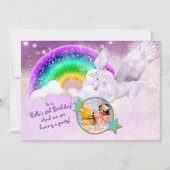 Foto Rainbow Unicorn Party Uitnodiging (Voorkant)