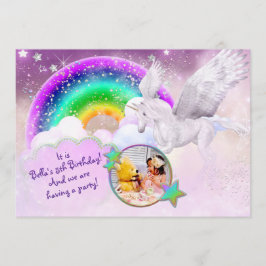 Foto Rainbow Unicorn Party Uitnodiging